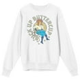 thumbnail image 1 of Western Cowgirl Buttercup Men's White Graphic Crew Neck Sweatshirt-Small, 1 of 3