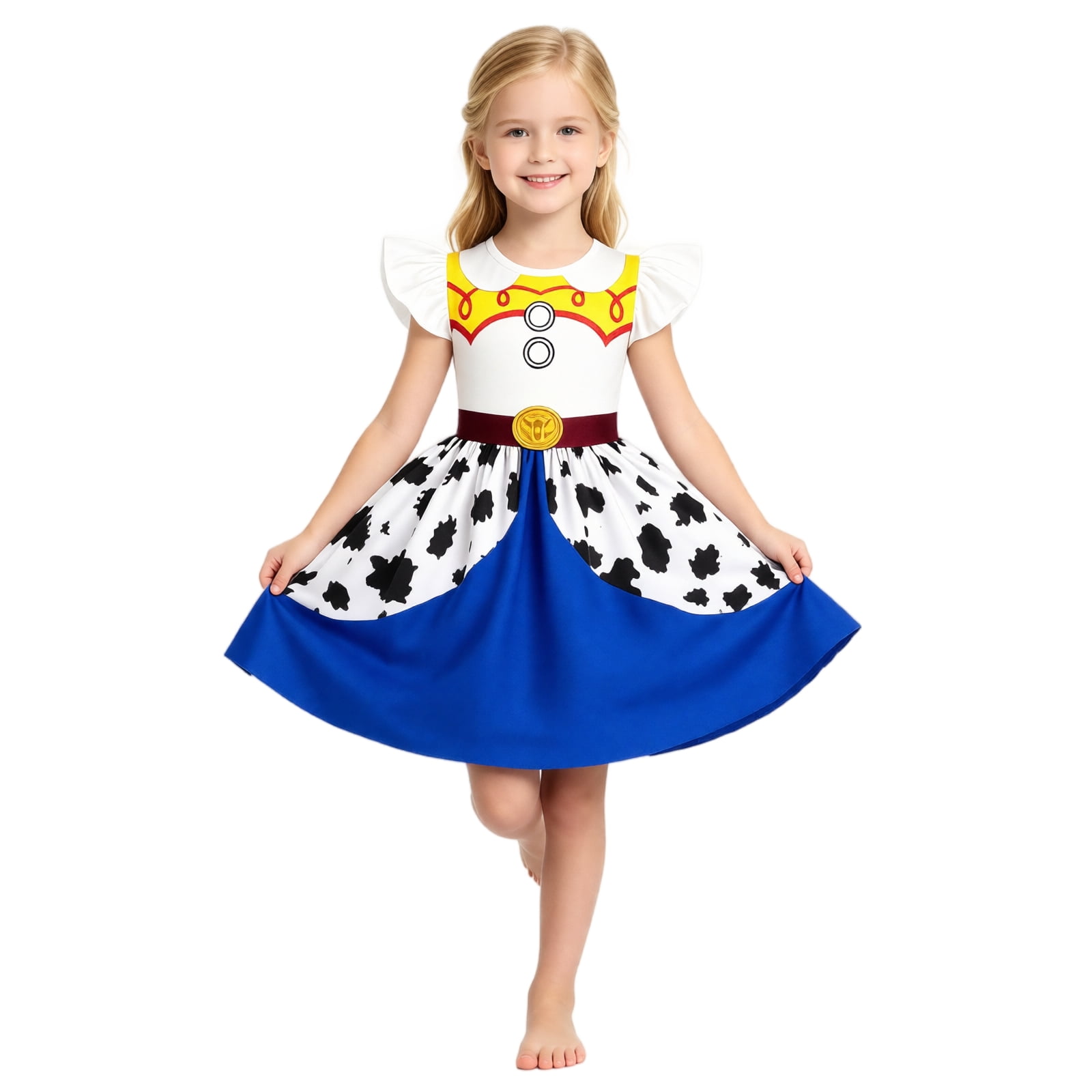western dress for birthday party Cowgirl Costume Toy Cosplay Outfit Halloween Twirl Dress with Cow Print Plaid Western Wear Theme Personalize group-DHD9788 Vince Camuto Women's Printed Size:8 US (40 EU)