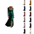 thumbnail image 1 of Western Cowgirl Dress for Women Long Sleeve Sweetheart Neck Slit Tiered Ruffle Hem Flowy Maxi Dresses Country Concert Dress, 1 of 6
