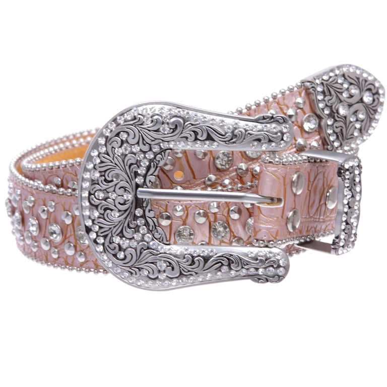 Glamorous Silver Studded Women\'s Belt XZQTIVE Cowgirl Bling Studded Leather Belts for Jeans Pants  main image 4