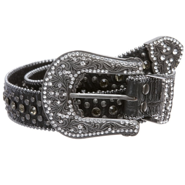 Western Cowgirl Faux Alligator Rhinestone Studded Leather  display picture 1
