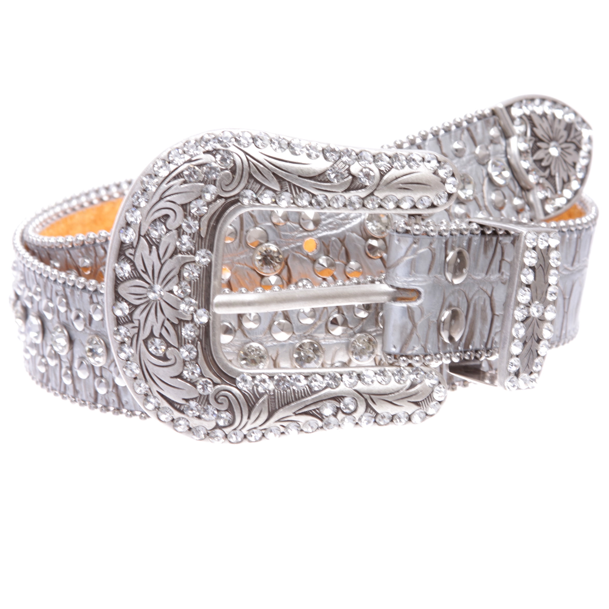 Western Cowgirl Faux Alligator Rhinestone Studded Leather 