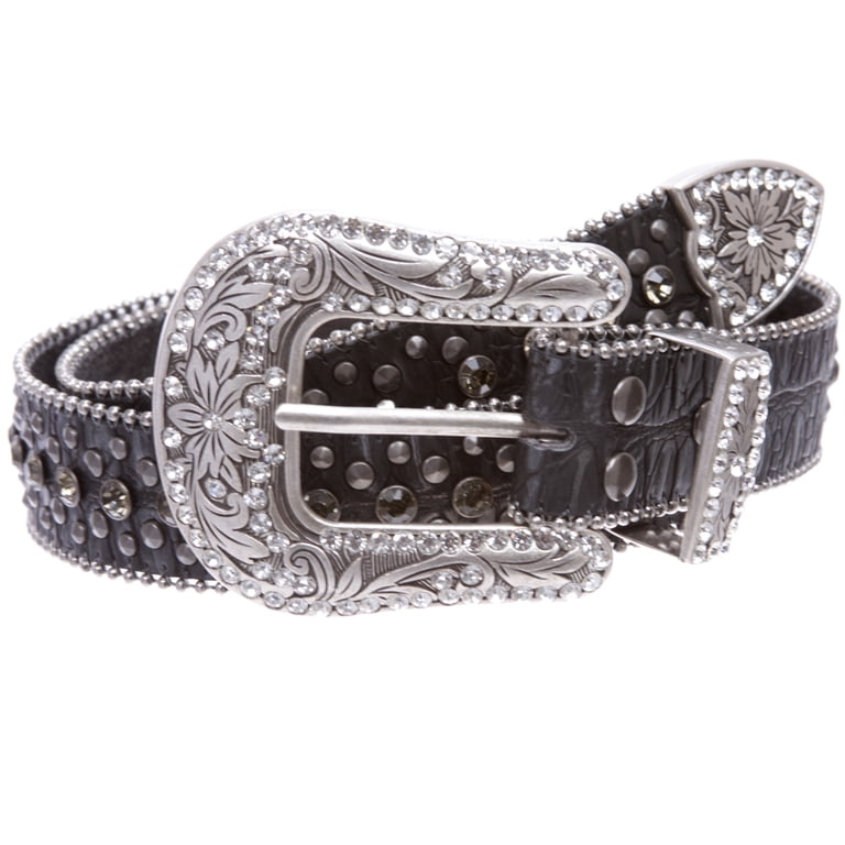 Western Cowgirl Faux Alligator Rhinestone Studded Leather  display picture 1