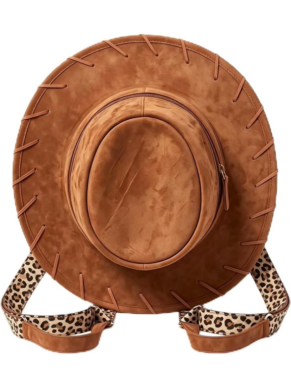Western Cowgirl Hat Backpack, Novelty Hat Shaped Bag for Concert Festival Travel, Lightweight Daypack with Adjustable Straps, Fashion Cosplay Backpack