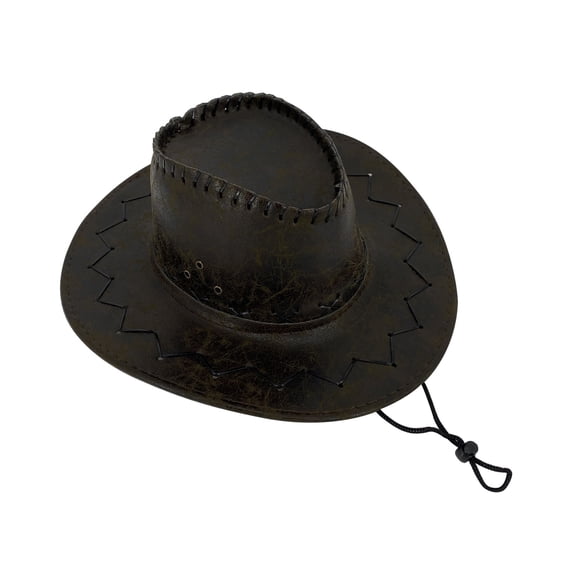 Western Cowgirl Hats CQXIDFH Classic Western Cowboy Hat, Men's Leather & Metal Embellished Design, Casual Outdoor Brown Wide Brim Headwear, Sun Visor Hats (Bronze, M)