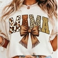 thumbnail image 1 of Western Cowgirl Mama T-Shirt, Howdy Coquette Bow Mom Tee, Brown Cowhide Cheetah Glitter Shirt, Western Mom Life T-Shirt, 1 of 5