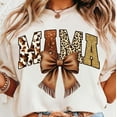 thumbnail image 1 of Western Cowgirl Mama T-Shirt, Howdy Coquette Bow Mom Tee, Brown Cowhide Cheetah Glitter Shirt, Western Mom Life T-Shirt, 1 of 5