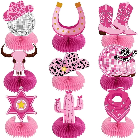Western Cowgirl Party Decorations Let's Go Girls Cowgirl Bachelorette Party Decorations Cowgirl Honeycomb Centerpieces for Last Disco Bachelorette Party Cowgirl Birthday Western Rodeo Party Supplies
