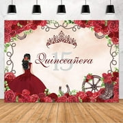 Western Cowgirl Quinceanera 15th Birthday Backdrop Mexican Fiesta Bday Backdrop Floral Crown Boots Watercolor Photography Background Horseshoe Decor 15th Birthday Party Photo Banner