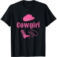thumbnail image 1 of Western Cowgirl Rodeo Design In Pink Colors Country Style T-Shirt Black Small, 1 of 3