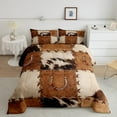 Western Cowhide Horseshoe Bedding Set Southwestern Boho Aztec Comforter