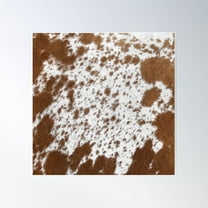 Western Cowhide Pattern - Brown And White Poster Wall Art, Modern Wall Decor For Living Room Bedroom, 8x12 UNFRAMED