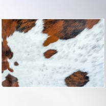 Western Cowhide – Tricolour, Brown, Black And White Poster Wall Art, Modern Wall Decor For Living Room Bedroom, 16x24 UNFRAMED