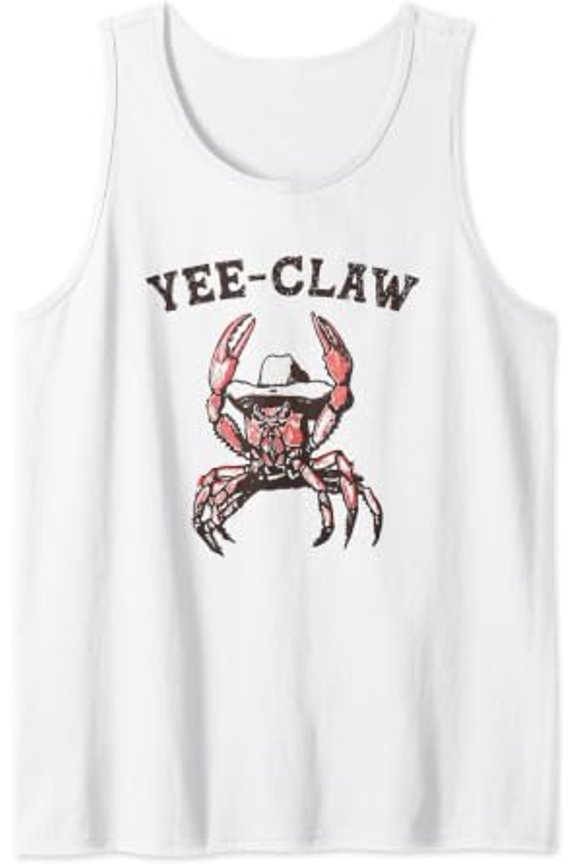 Western Crab Playful Southern Western Cowboy Crab Meme Tank Top Size S-3XL