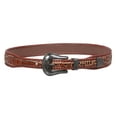 thumbnail image 1 of Western Croco Print  Braiding Edged Leather Belt, 1 of 1
