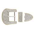 thumbnail image 1 of Western Crystal Rhinestone 3-Piece Belt Buckle Set - Fits 1 1/2" (38mm) Straps - Silver & Gold Options, 1 of 2