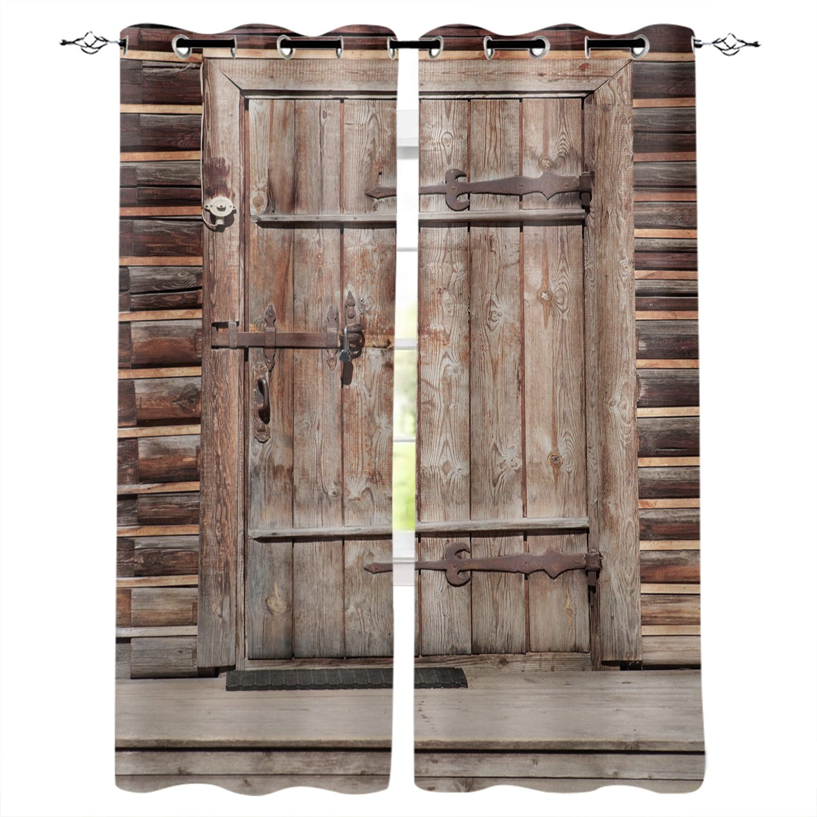 Western Curtains Old Vintage Rustic Wild West Theme Swinging Cowboy Bar