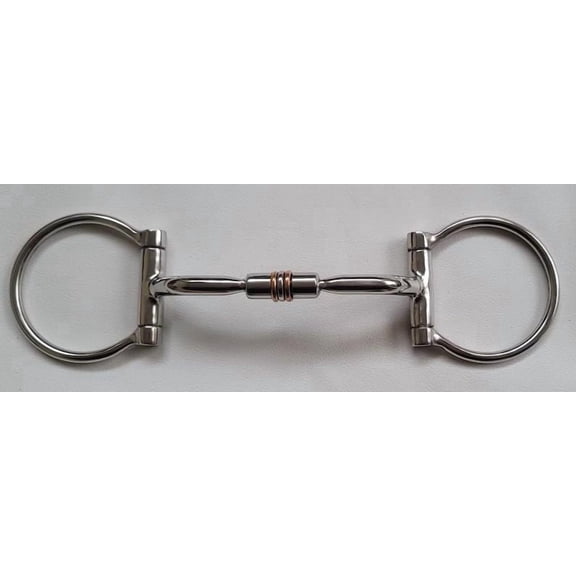 Western D Ring Comfort Mouth Snaffle Bit with Copper Rollers