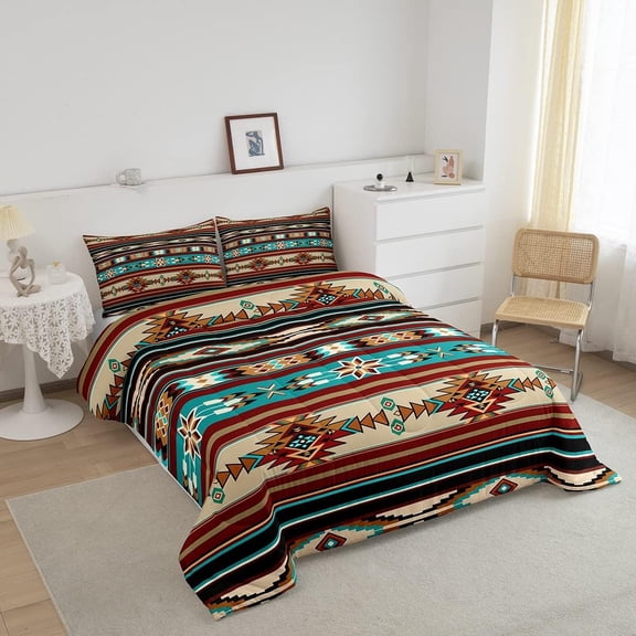 Western Decor Comforter  Comforter Set  Cowgirl Southwestern Bedding Set for Kids Boys Girls Rustic Farmhouse Country Bedroom Decor Bohemian Tribe  Retro Quilt Set Queen Size 3Pcs