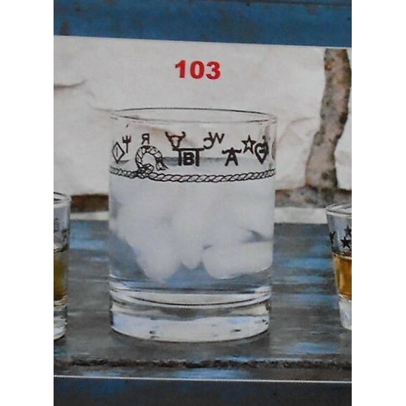 Western Decor Glassware Branded Rock Glass 14Oz Bar Glasses
