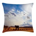 thumbnail image 1 of Western Decor Throw Pillow Cushion Cover, Horse in Monument Valley Open Sky with Clouds in Arizona America Landscape, Decorative Square Accent Pillow Case, 20 X 20 Inches, Cream Blue, by Ambesonne, 1 of 2