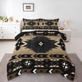 thumbnail image 1 of Western Decor,Vintage Exotic Indian Geometry Bedding Set Boho Western Comforter Set Queen,Ethnic Tribal Arrow Quilt Aztec Duvet Insert,Western Home Decor Farmhouse Decor,Black Brown, 1 of 7
