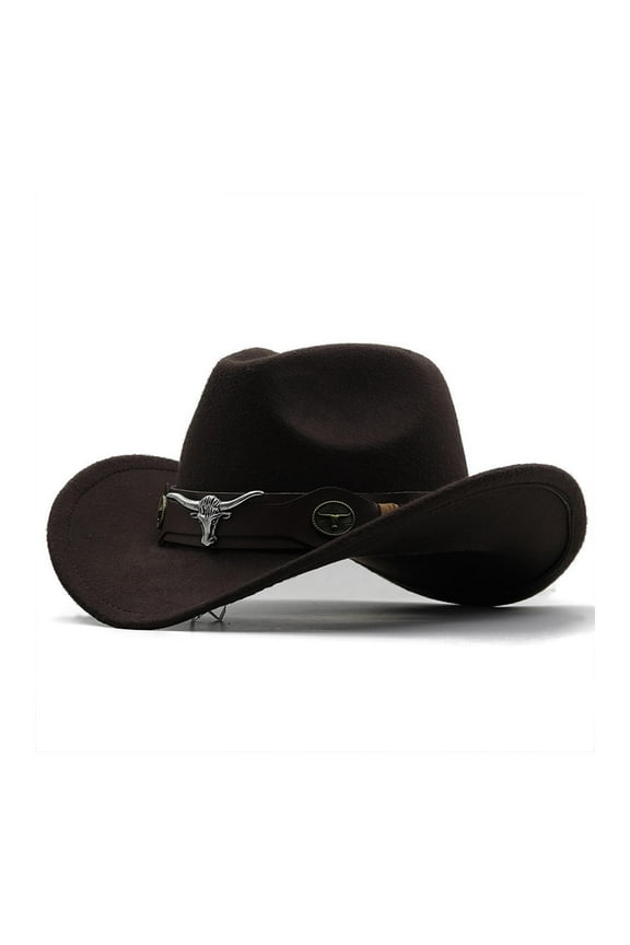 Western Denim Curved Top Hat Woolen Big Brimmed Hat Style British Jazz Hat Hats Dark Hat Wild Thing Hat Fringe Vest Women Western Cowboy Cow Headband Hat Stretcher Large Womens Cowboy Hats