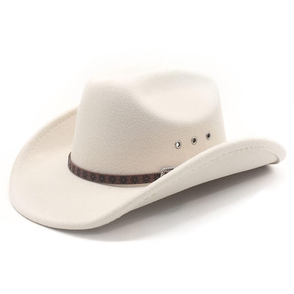 Western Denim Curved Top Hat for Everyday Casual Wear Cowboy Hat Style with Classic Brim and Jazz, Beige