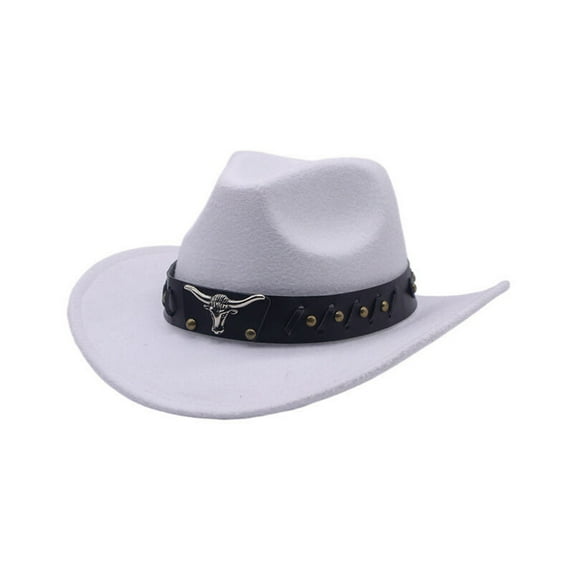 Western Denim Curved Wool Jazz Hat with Wide Brim for Autumn Winter Fashion Elegant British Style Headwear for Men and Women