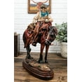 thumbnail image 1 of Western Desert Cowboy On Saddleback Brown Stallion Horse By Cactus Figurine, 1 of 9