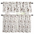 thumbnail image 1 of Western Desert Kitchen Curtains Valances and Tiers Set of 3 Retro Brown Cowboy Ethnic Horse Tier Curtains and Valance with Rod Pocket for Small Windows, 27.5"x24", 1 of 9