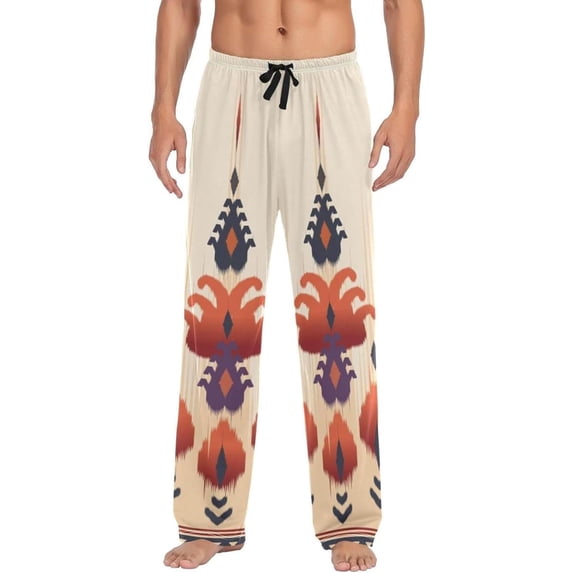 Western Desert Pattern Ghost Pajama Pants, Men's Lounge Pants Light with Drawstring and Pockets, Christmas New Year Birthday Father's Day Gifts, Small