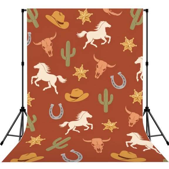 Western Desert Sunset Pattern Photography Backdrop 5x7Ft Background for Photo Studio Video Recording Birthday Party Wedding Home Decor