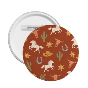 Western Desert Sunset Pattern Round Button Pin Badge 5PCS Pinback Buttons Lapel Pin for Jacket, Backpack, Hat, Party Favor, Gift