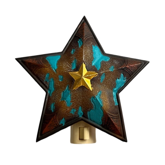 Western Design Lone Star Night Light - Wall Plug - Electric, Country Farmhouse Barn Style