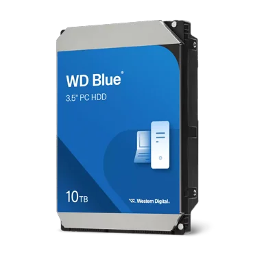 Western Digital 10TB WD Blue PC Desktop SATA HDD, 3.5" Internal Hard Drive HDD, 7200 RPM, 512MB Cache, CMR - WD100EAGZ