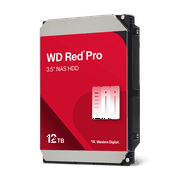 Western Digital 12TB WD Red Pro NAS SATA HDD, 3.5 Internal Hard Drive HDD, 7200 RPM, 512MB Cache, CMR - WD122KFBX