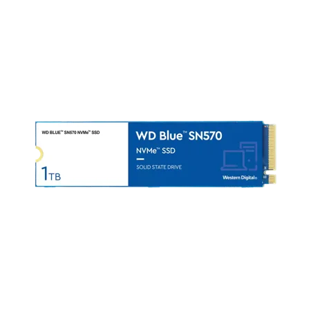 Western Digital 1TB WD Blue SN570 NVMe SSD, Internal M.2 2280 Solid State Drive - WDBB9E0010BNC-WRWN