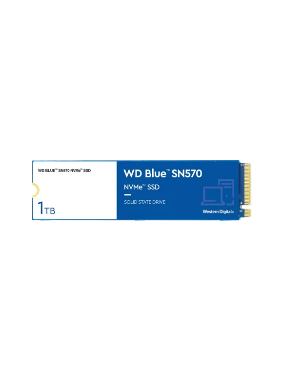Western Digital 1TB WD Blue SN570 NVMe SSD, Internal M.2 2280 Solid State Drive - WDBB9E0010BNC-WRWN