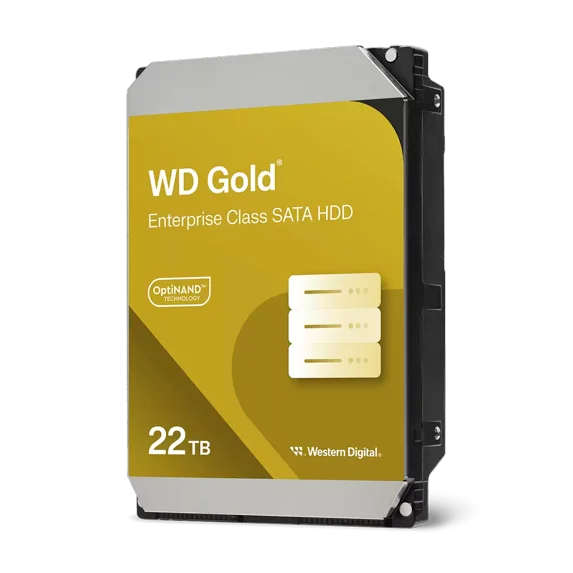 WD Gold WD221KRYZ 22 TB Hard Drive - 3.5" Internal - SATA (SATA/600) - Conventional Magnetic Recording (CMR) Method - Storage System, Server, Cloud Storage Device Supported - 7200rpm - 550 TB TBW -...
