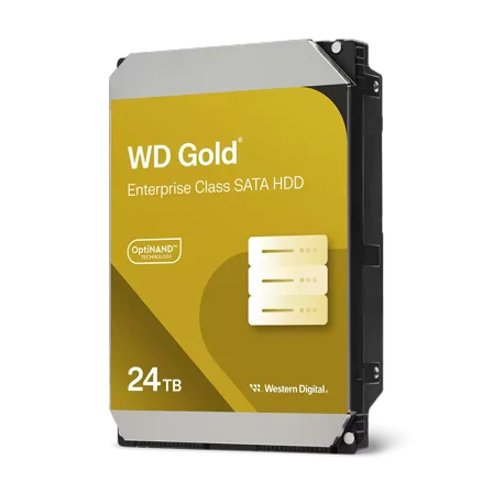 Western Digital 24TB WD Gold Enterprise Class SATA HDD, 3.5" Internal Hard Drive HDD, 7200 RPM, 512MB Cache, CMR - WD241KRYZ