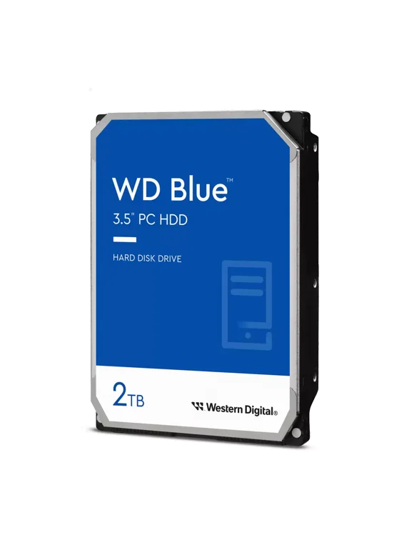 Western Digital 2TB WD Blue PC Desktop Hard Drive, 3.5'' Internal CMR Hard Drive, 5400 RPM, 64MB Cache - WD20EZRZ