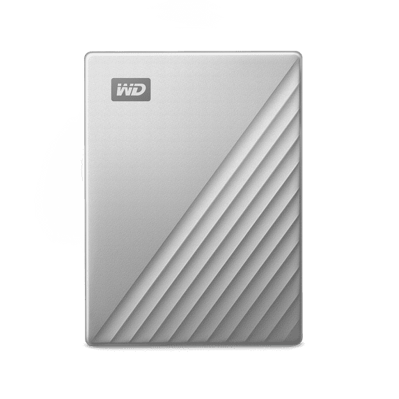 Western Digital 2TB WD My Passport Ultra for Mac USB-C and USB 3.2 Gen 1, Portable External Hard Drive HDD, Silver - WDBKYJ0020BSL-WESN