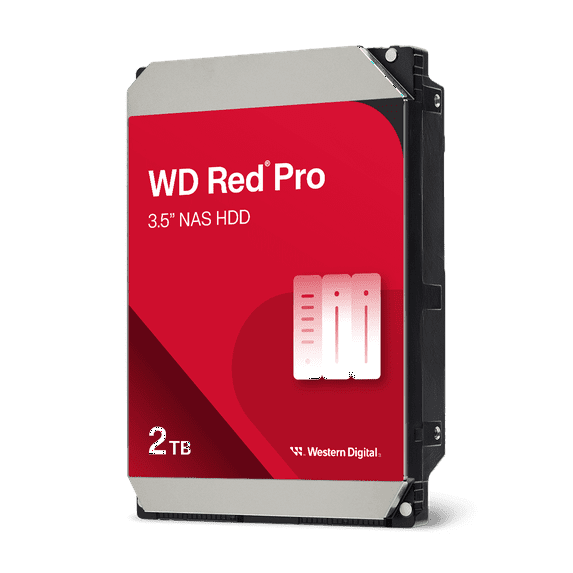 Western Digital 2TB WD Red Pro NAS SATA HDD, 3.5" Internal Hard Drive HDD, 7200 RPM, 64MB Cache, CMR - WD2002FFSX