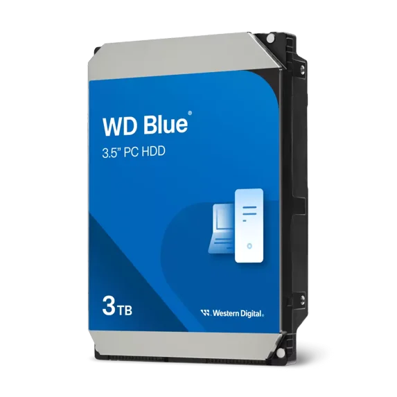 Western Digital 3TB WD Blue PC Desktop SATA HDD, 3.5" Internal Hard Drive HDD, 5400 RPM, 256MB Cache, CMR - WD30EZAX