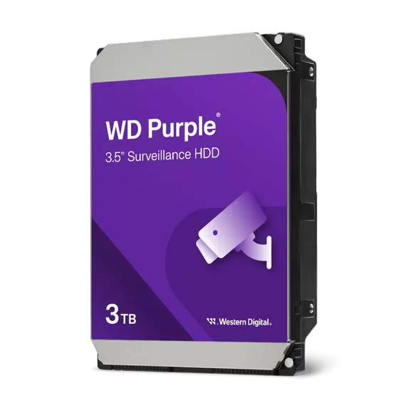 Western Digital 3TB WD Purple Surveillance Hard Drive, 3.5" Internal Hard Drive HDD, 256MB Cache, CMR - WD33PURZ