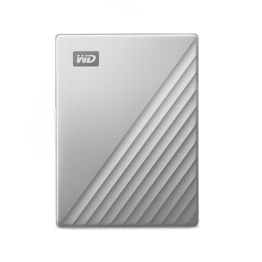 Western Digital 4TB WD My Passport Ultra for Mac USB-C and USB 3.2 Gen 1, Portable External Hard Drive HDD, Silver - WDBPMV0040BSL-WESN