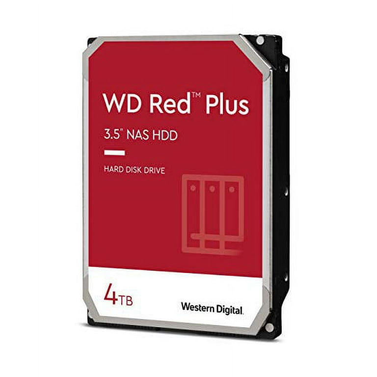 Western Digital 4TB WD Red Plus NAS Internal Hard Drive - 5400 RPM Class,  SATA 6 Gb/s, CMR, 128 MB Cache, 3.5