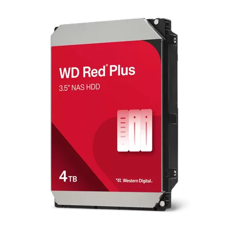 Western Digital 4TB WD Red Plus NAS SATA HDD, 3.5" Internal Hard Drive HDD, 5400 RPM, 256MB Cache, CMR - WD40EFPX