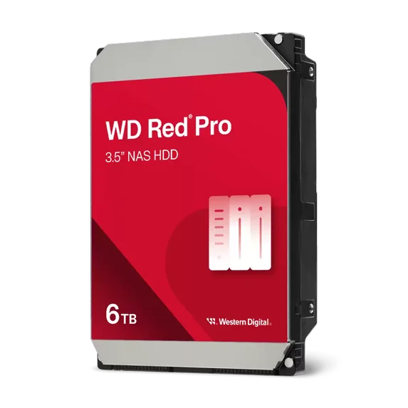 Western Digital 6TB WD Red Pro NAS SATA HDD, 3.5" Internal Hard Drive HDD, 7200 RPM, 256MB Cache, CMR - WD6005FFBX